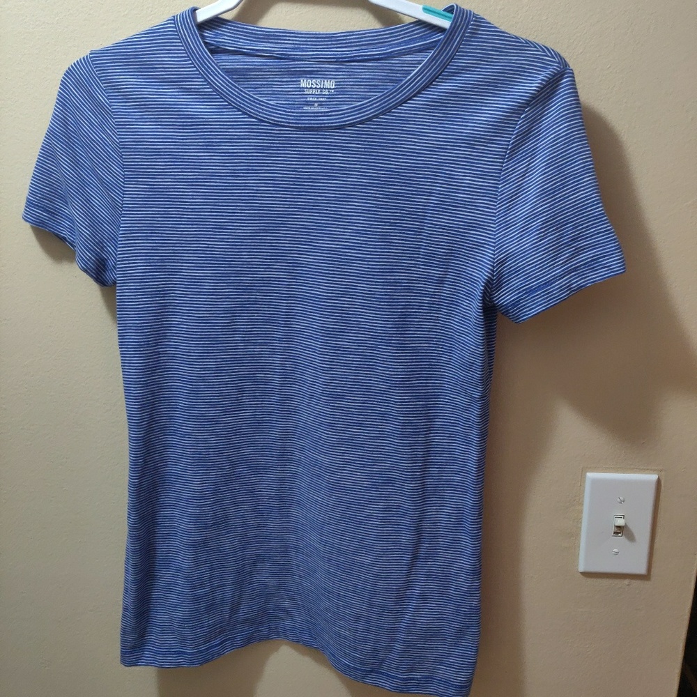Blue and white striped tshirt